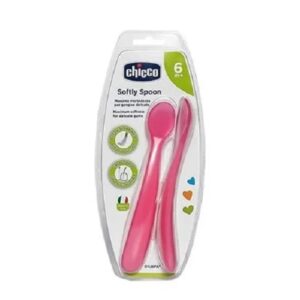 2 cuillère silicone girl 6m+ rose Chicco