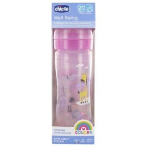 Biberon Plastique Rose 250ml Chicco