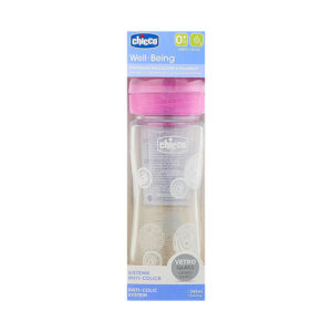 Biberon en Verre Rose 240ml Chicco