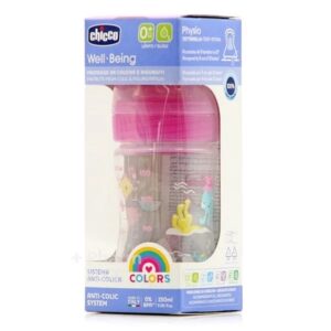Biberon en plastique avec tétine en silicone Chicco