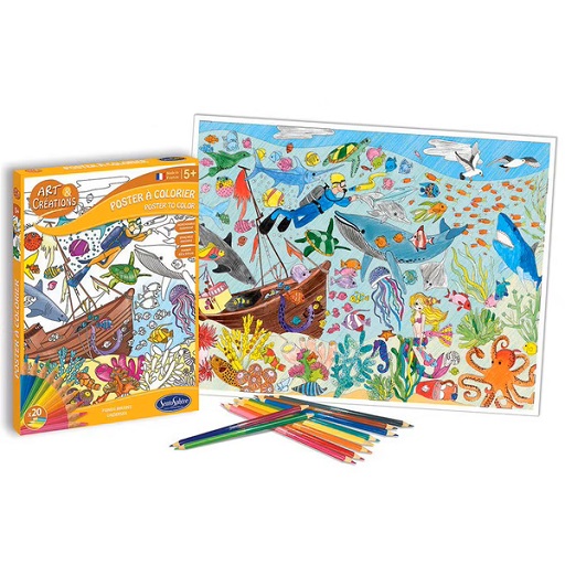 Poster à colorier Fonds marins Art et créations Sentosphere